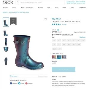 Hunter Original Short Nebula Rain Boot